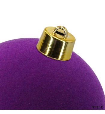 Palla di Natale in Plastica e Velluto D.25 cm Conf. 1 Pz