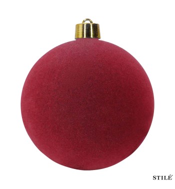Palla di Natale in Plastica e Velluto D.25 cm Conf. 1 Pz