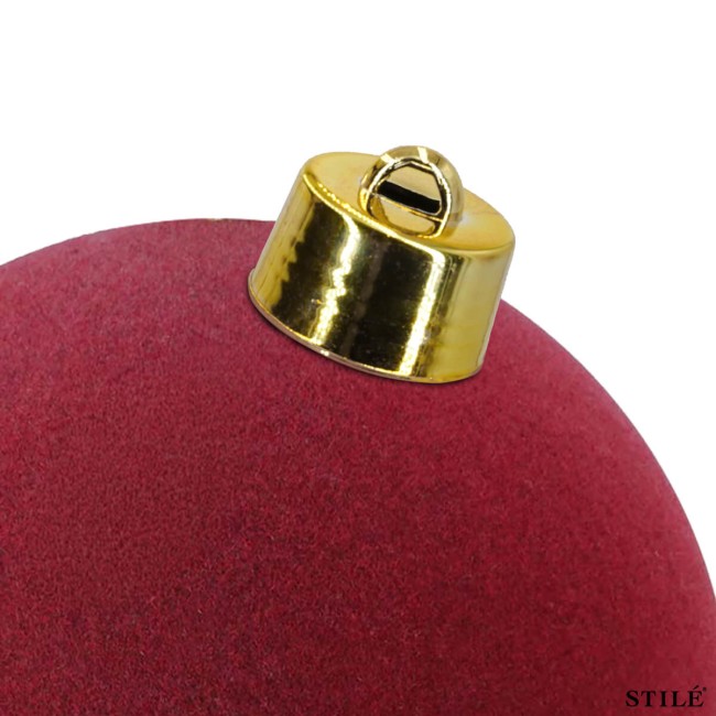 Palla di Natale in Plastica e Velluto D.25 cm Conf. 1 Pz
