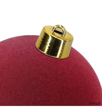 Palla di Natale in Plastica e Velluto D.25 cm Conf. 1 Pz