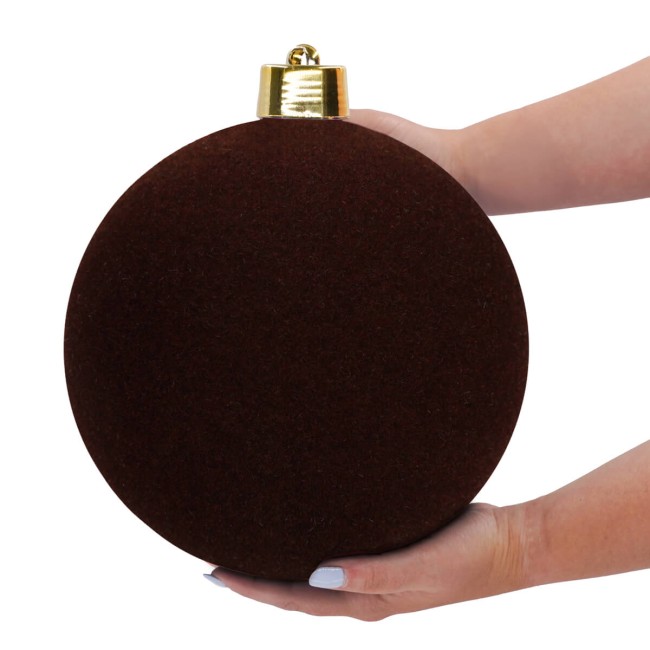 Palla di Natale in Plastica e Velluto D.25 cm Conf. 1 Pz