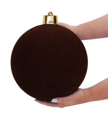 Palla di Natale in Plastica e Velluto D.25 cm Conf. 1 Pz