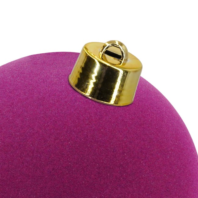 Palla di Natale in Plastica e Velluto D.25 cm Conf. 1 Pz