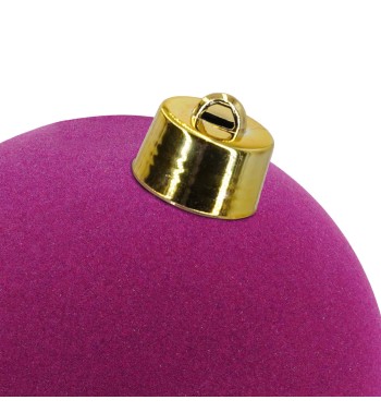Palla di Natale in Plastica e Velluto D.25 cm Conf. 1 Pz