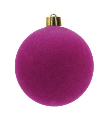 Palla di Natale in Plastica e Velluto D.25 cm Conf. 1 Pz