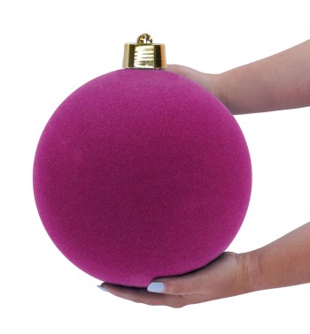 Palla di Natale in Plastica e Velluto D.25 cm Conf. 1 Pz
