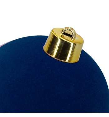 Palla di Natale in Plastica e Velluto D.25 cm Conf. 1 Pz