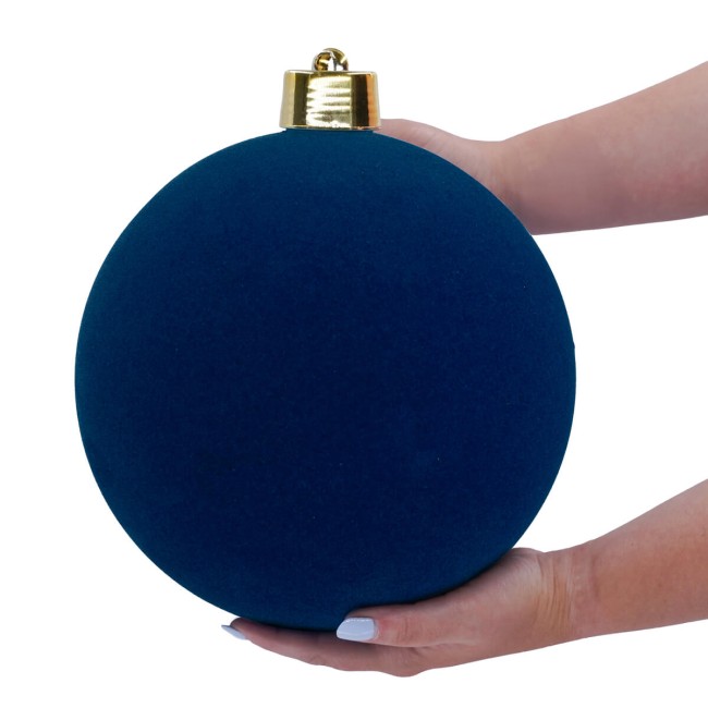 Palla di Natale in Plastica e Velluto D.25 cm Conf. 1 Pz
