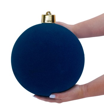 Palla di Natale in Plastica e Velluto D.25 cm Conf. 1 Pz