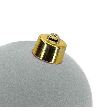 Palla di Natale in Plastica e Velluto D.25 cm Conf. 1 Pz