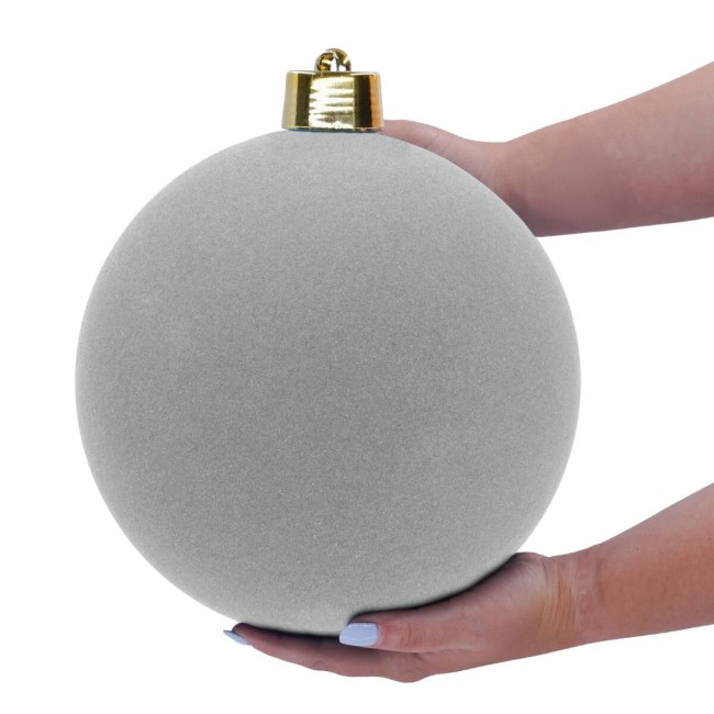 Palla di Natale in Plastica e Velluto D.25 cm Conf. 1 Pz
