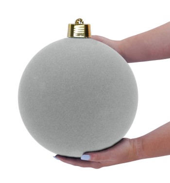 Palla di Natale in Plastica e Velluto D.25 cm Conf. 1 Pz