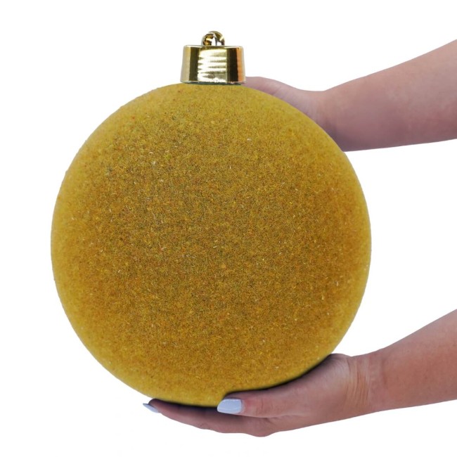 Palla di Natale in Plastica e Velluto D.25 cm Conf. 1 Pz