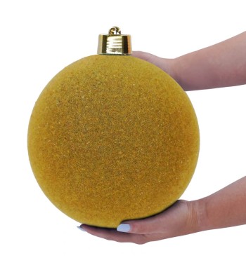 Palla di Natale in Plastica e Velluto D.25 cm Conf. 1 Pz