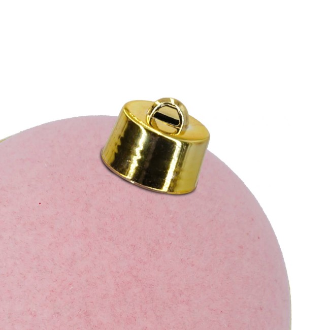 Palla di Natale in Plastica e Velluto D.25 cm Conf. 1 Pz