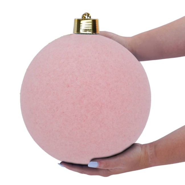 Palla di Natale in Plastica e Velluto D.25 cm Conf. 1 Pz