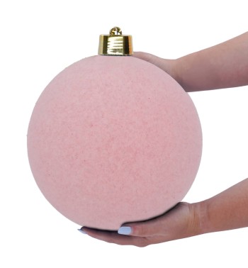 Palla di Natale in Plastica e Velluto D.25 cm Conf. 1 Pz