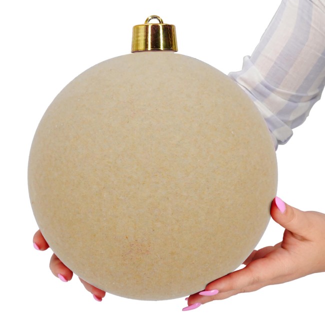 Palla di Natale in Plastica e Velluto D.25 cm Conf. 1 Pz