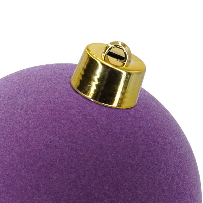 Palla di Natale in Plastica e Velluto D.25 cm Conf. 1 Pz