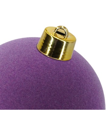 Palla di Natale in Plastica e Velluto D.25 cm Conf. 1 Pz