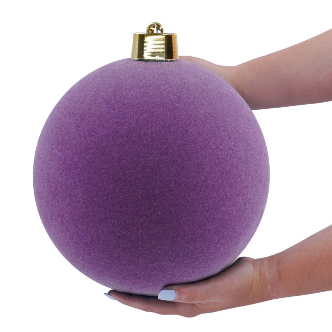 Palla di Natale in Plastica e Velluto D.25 cm Conf. 1 Pz