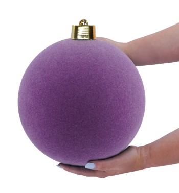 Palla di Natale in Plastica e Velluto D.25 cm Conf. 1 Pz