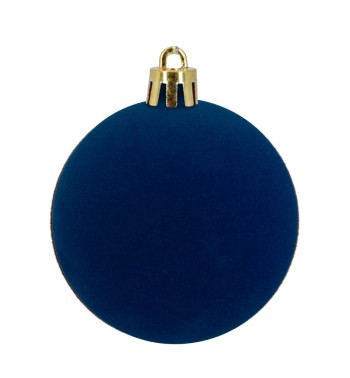 Palle di Natale in Plastica e Velluto D.6 cm Conf. da 12 Pz