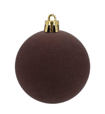 Palle di Natale in Plastica e Velluto D.6 cm Conf. da 12 Pz