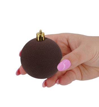 Palle di Natale in Plastica e Velluto D.6 cm Conf. da 12 Pz