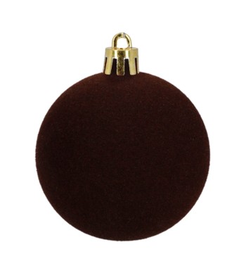 Palle di Natale in Plastica e Velluto D.6 cm Conf. da 12 Pz