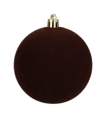 Palle di Natale in Plastica e Velluto D.8 cm Conf. da 6 Pezzi
