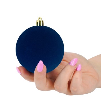 Palle di Natale in Plastica e Velluto D.8 cm Conf. da 6 Pezzi