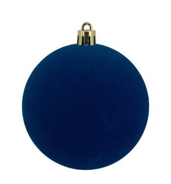Palle di Natale in Plastica e Velluto D.8 cm Conf. da 6 Pezzi