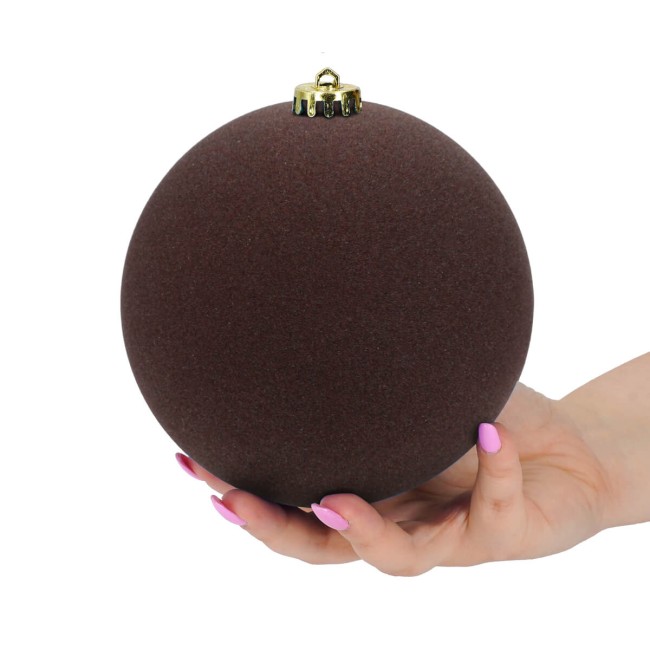 Palle di Natale in Plastica e Velluto D.15 cm Conf. da 3 Pezzi