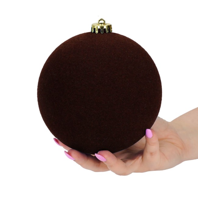 Palle di Natale in Plastica e Velluto D.15 cm Conf. da 3 Pezzi