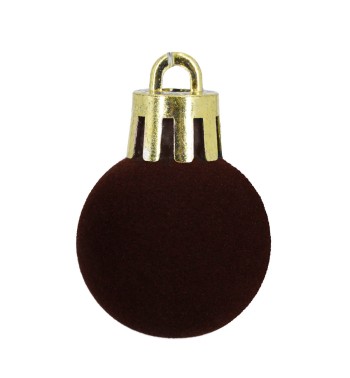 Palle di Natale in Plastica e Velluto D.2,5 cm Conf. da 36 Pz