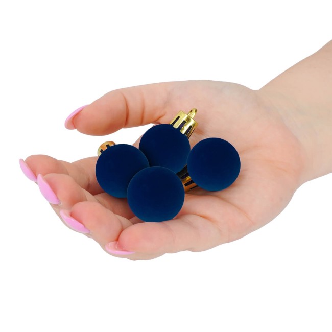 Palle di Natale in Plastica e Velluto D.2,5 cm Conf. da 36 Pz