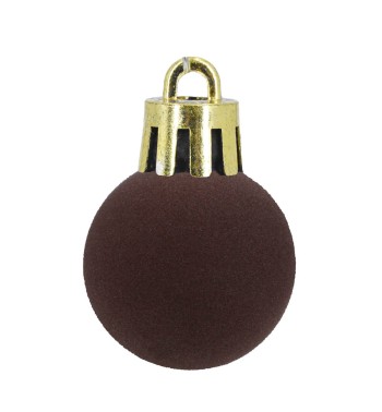 Palle di Natale in Plastica e Velluto D.2,5 cm Conf. da 36 Pz