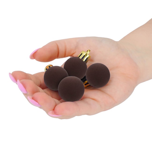 Palle di Natale in Plastica e Velluto D.2,5 cm Conf. da 36 Pz