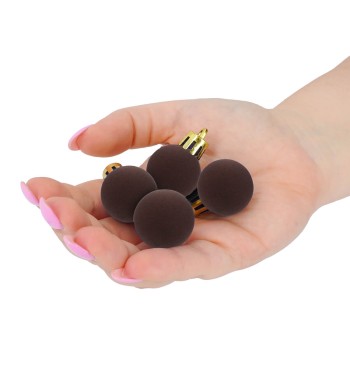 Palle di Natale in Plastica e Velluto D.2,5 cm Conf. da 36 Pz