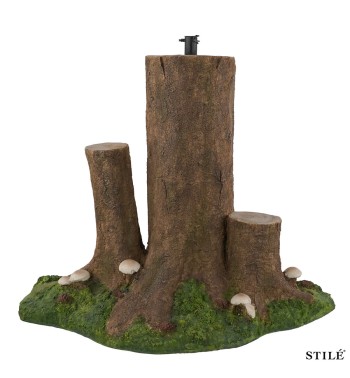 Base per Albero di Natale Effetto Tronco in Resina H.80 cm