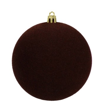 Palle di Natale in Plastica e Velluto D.10 cm Conf. da 4 Pezzi