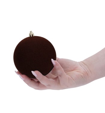 Palle di Natale in Plastica e Velluto D.10 cm Conf. da 4 Pezzi