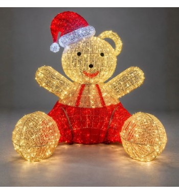Orso Natalizio Luminoso H.200 cm con 1872 LED in Alluminio - IP67