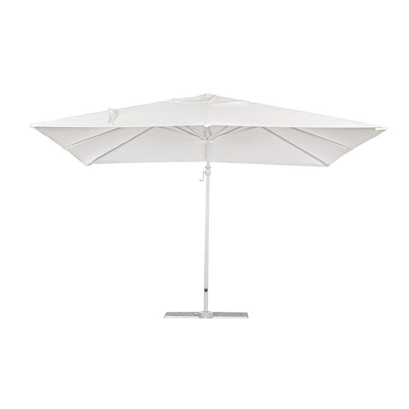 Ombrellone Decentrato da Giardino in Alluminio 3x3 mt Bianco | Alba