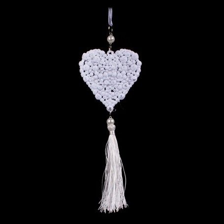 Cuore con Nappa Bianco da Appendere