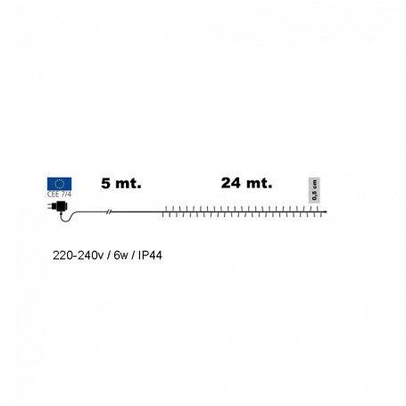 Catena con 480 Luci Led Bianco Freddo con Cavo Verde 24 metri, Uso Esterno