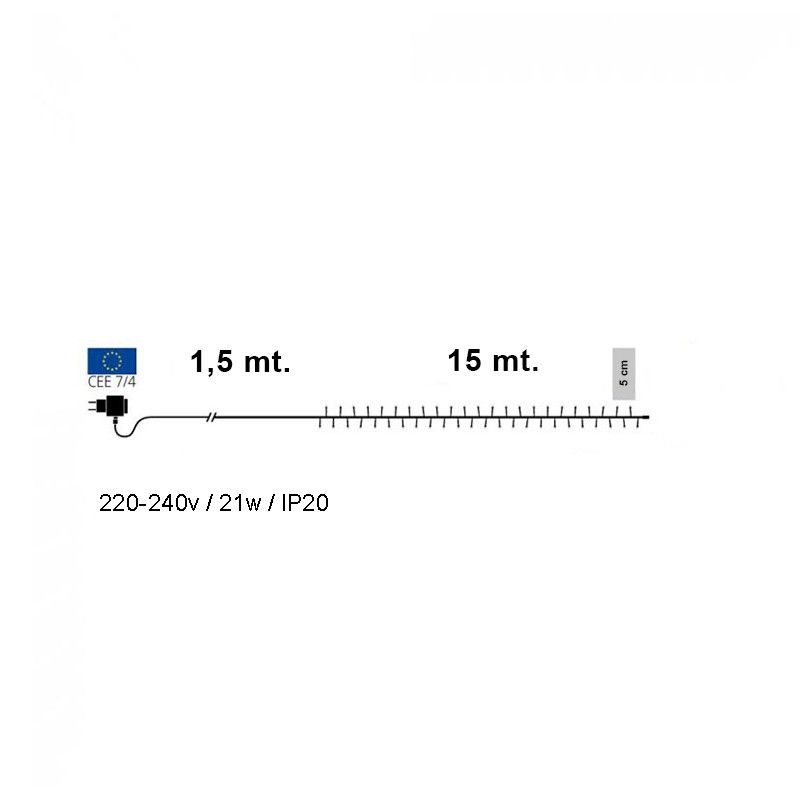 Minilucciole 300 Luci Led Bianco Freddo con Controller 8 Giochi 15 metri Uso Interno