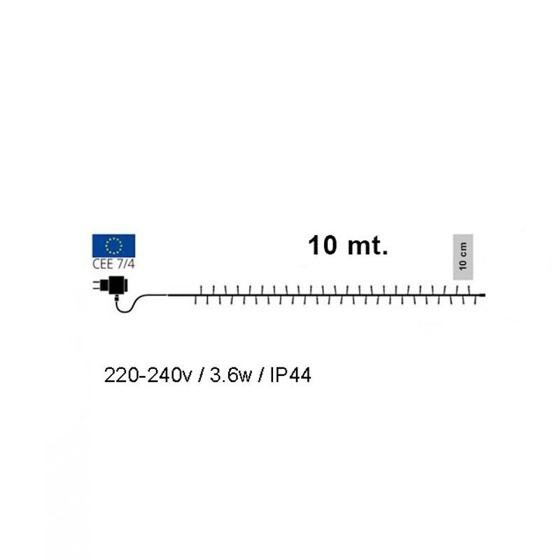 Catena con 96 Luci Led Bianco Satinato Caldo, Controller 8 Giochi, 10 metri Uso Esterno