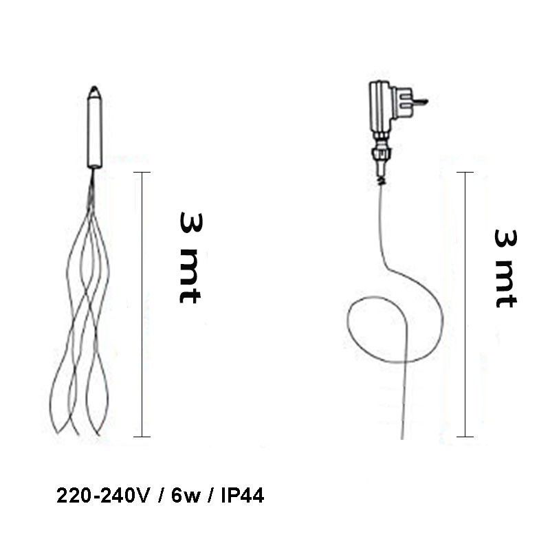 Ramo con 300 Luci Led Bianco Caldo con Trasformatore